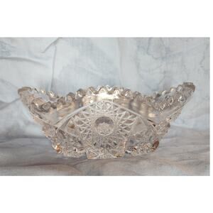 Imperial Glass Serving Dish Bowl Saw Tooth Edge MCM Vintage -L